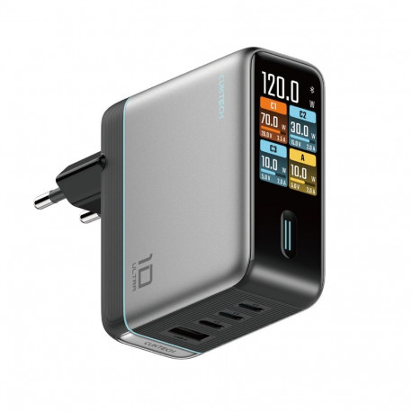 Cuktech Cuktech AD1204U 120W Wall Charger with Display and USB-C Cable - Silver