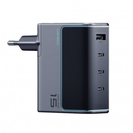 Cuktech Cuktech AD1404UEU 140W GaN 3x USB-C + USB-A Wall Charger with USB-C Cable - Gray