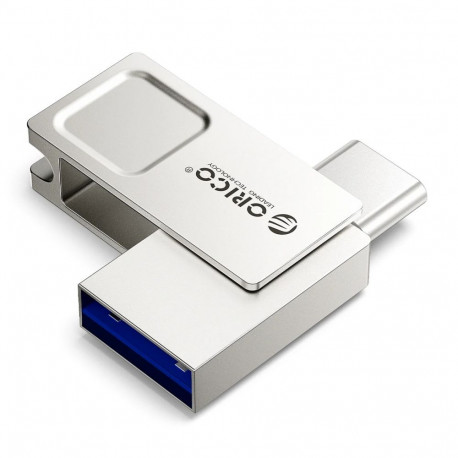 Orico Orico U301 128GB USB-A USB-C USB 3.2 Gen 1 Pendrive - Silver
