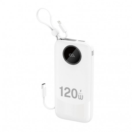Dudao Dudao K13 10000mAh Powerbank with Built-in Cable - White