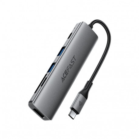Acefast Acefast J18 USB Hub USB-C 6-in-1 HDMI 4K 60Hz PD90W Docking Station - Gray