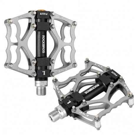 Rockbros Rockbros JT201012LS 2010-12L Aluminum Platform Bicycle Pedals - Silver