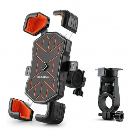 Rockbros Rockbros HW-117 Handlebar Clamp Phone Holder - Black and Orange