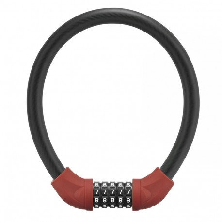 Rockbros Rockbros RKS870-BK bicycle lock with code, steel cable, 85 cm - red