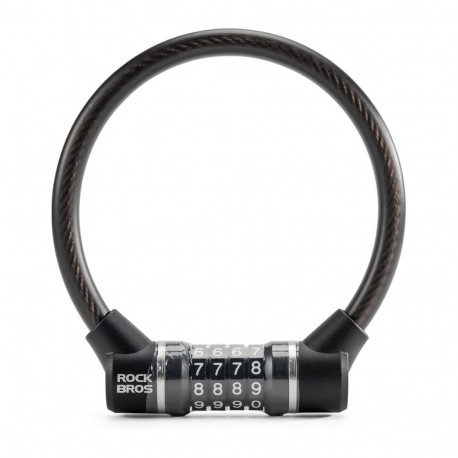 Rockbros Rockbros 87639-4 bicycle lock with code and steel cable - black