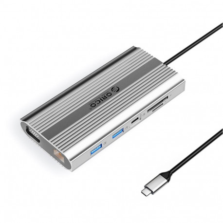 Orico Orico XDR 12in1 USB-C Docking Station USB-A USB-C HDMI 4K VGA RJ45 Gigabit PD 100W SD and micr