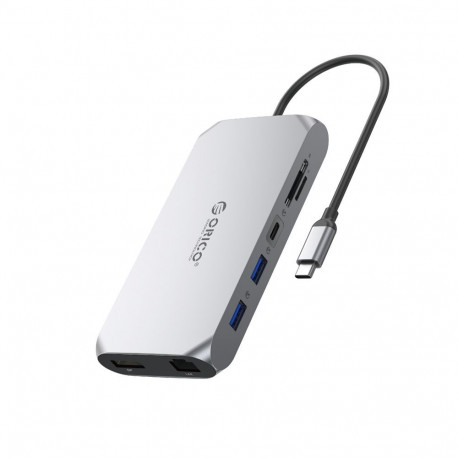 Orico Orico XCR 12in1 USB-C Docking Station 2x USB-A 3.1 1x USB-A 2.0 1x USB-C PD 100W 1x USB-C 3.1 