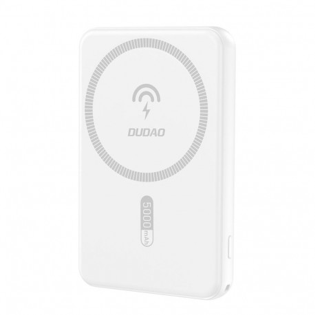 Dudao Dudao K14S Magnetic Power Bank 20W 5000mAh 1x USB-A 1x USB-C - White