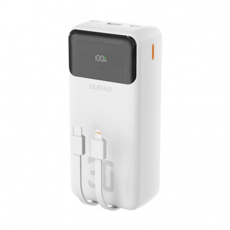 Dudao Dudao K15Max 30000mAh PD 22.5W Powerbank with USB-C and Lightning Cables - White