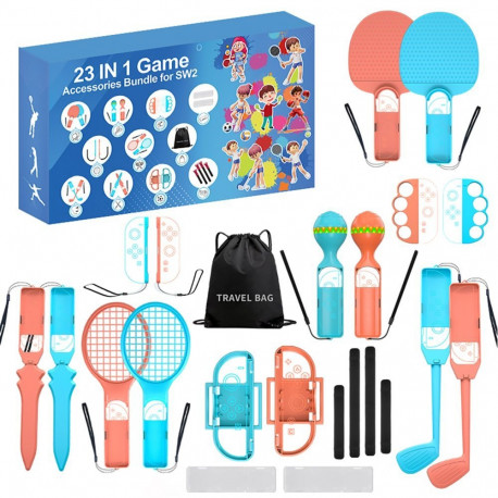 Hurtel Nintendo Switch 23-in-1 Family Accessory Pack 2 - Orange and Blue Set - OUTLET