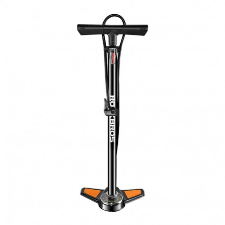 Rockbros Rockbros GP6532B Floor Pump with Pressure Gauge - Black and Orange