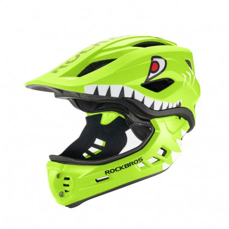 Rockbros Rockbros TT-32004 Shark Children's Bike Helmet with Detachable Jaw Size M (54-58) - Green