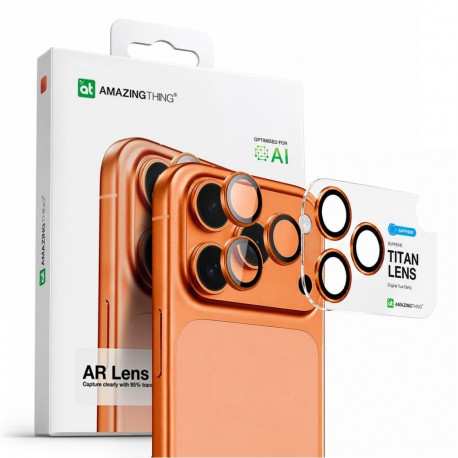 AmazingThing AmazingThing AR Sapphire Camera Lens Glass for iPhone 17 Pro / Pro Max - with Orange Fr