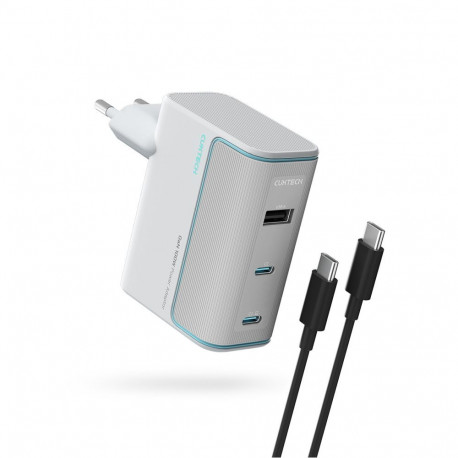 Cuktech Cuktech AD1003EU 100W GaN 2x USB-C + USB-A Wall Charger with Cable - White
