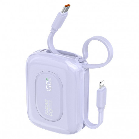 Dudao Dudao K32 22.5W 10000 mAh Powerbank with Built-in USB-C/ Lightning Cable - Purple