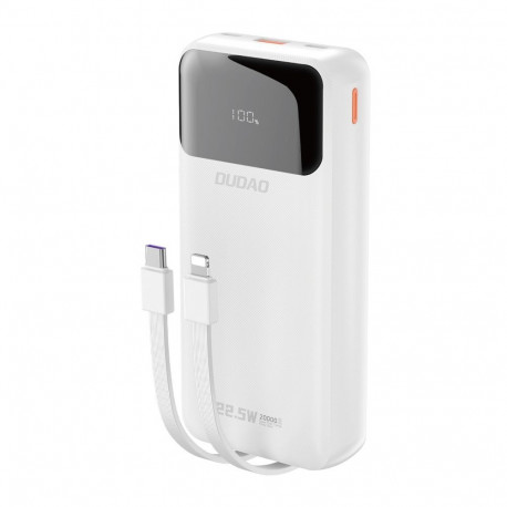 Dudao Dudao K15Pro Power Bank 20000mAh 22.5W PD USB-C / USB-A / Built-in Lightning and USB-C Cables 