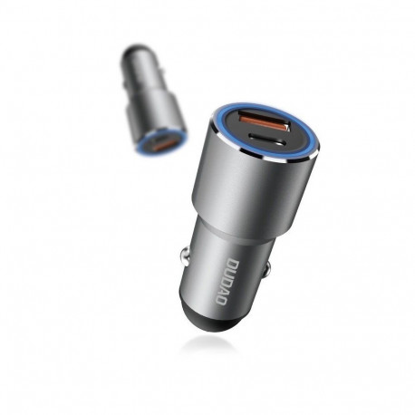 Dudao Dudao USB / USB Car Charger Type C Power Delivery Quick Charge 22.5 W Gray (R4PQ)