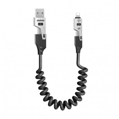 Dudao Dudao L20 Pro 4-in-1 USB-A / USB-C - Lightning / USB-C Cable - Black