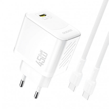 Dudao Dudao A28C 45W GaN Wall Charger + USB-C Cable - White
