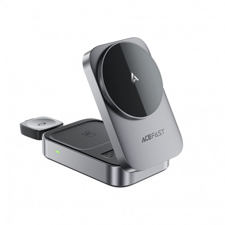 Acefast Acefast E22 3-in-1 Wireless Inductive Charging Station, MagSafe Compatible - Gray