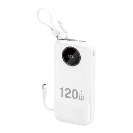 Dudao Dudao K13Pro 20000mAh Powerbank with Built-in Cable - White