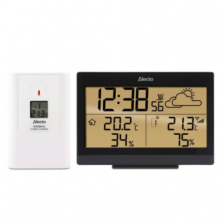 Alecto WS-2300 Weather Station with Wireless Sensor, Black