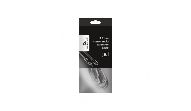GEMBIRD helikaabel CCA-421S-5M JACK 3.5mm M/JACK 3.5mm F 5M, kuldne