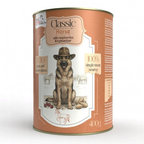 SYTA MICHA märg koeratoit Classic Mono Horse vaarikate ja maapirniga, 400g
