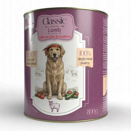 SYTA MICHA Classic Mono koerte märgtoit lambaliha ja suvikõrvitsaga 800g