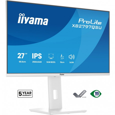 iiyama ProLite XB2797QSU-W1 computer monitor 68.6 cm (27") 2560 x 1440 pixels Quad HD LED White