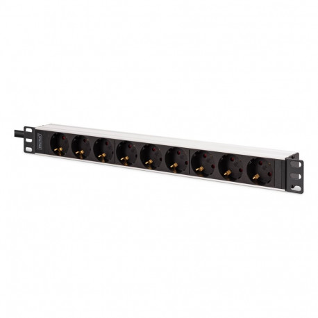 Digitus toitejaotusseade (PDU) DN-95440 9 AC-pesa 1U, must, hõbedane