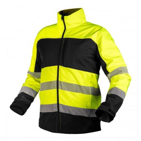 Kõrgnähtavusega softshell-tööjope, kollane-must, suurus XL
