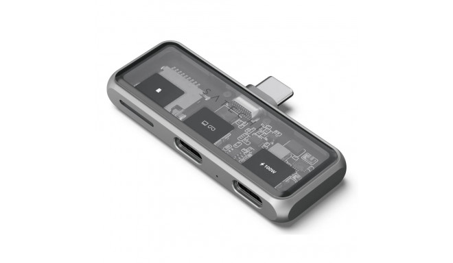 USB-C PD Hub & MicroSD Reader Gray