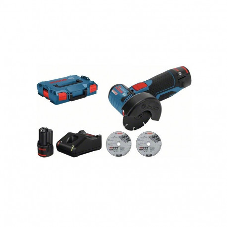 Cordless angle grinder Bosch GWS 12V-76 V-EC, 2x3.0Ah, GAL 12V-40, 12V, 19.500 min.-1