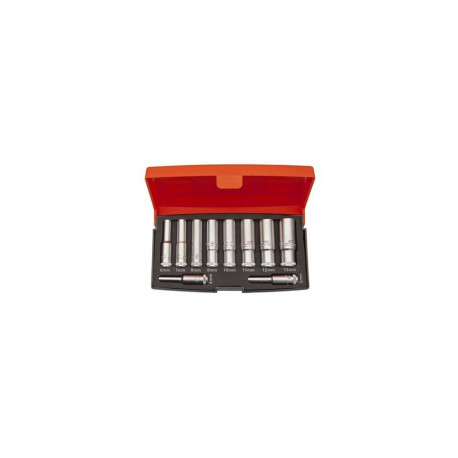 Long hexagon sockets S0810L set 4-13mm 1/4" 10 pcs