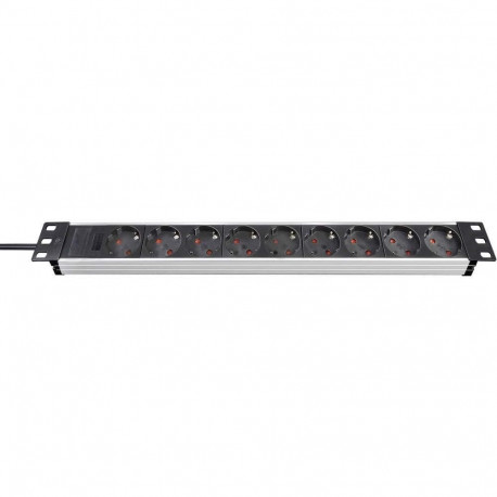 Brennenstuhl 1390007009 power extension 2 m 9 AC outlet(s) Aluminium, Black
