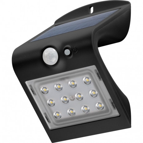 Goobay LED Solar Wall Light with Motion Sensor, 1.5 W, Black
