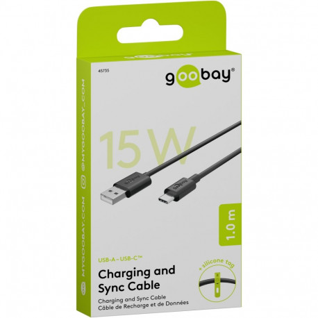 Goobay USB-C laadimis- ja andmesidekaabel (USB-A > USB-C) 1 m