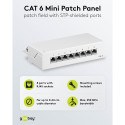 Goobay CAT 6 Mini/Desktop Patch Panel, 8 Port white