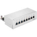 Goobay CAT 6A Mini Desktop Patch Panel, 8 Port (1 HU) grey
