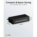 Goobay CAT 6A Mini Desktop Patch Panel, 8 Port (1 HU) black