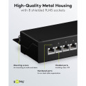 Goobay CAT 6A Mini Desktop Patch Panel, 8 Port (1 HU) black