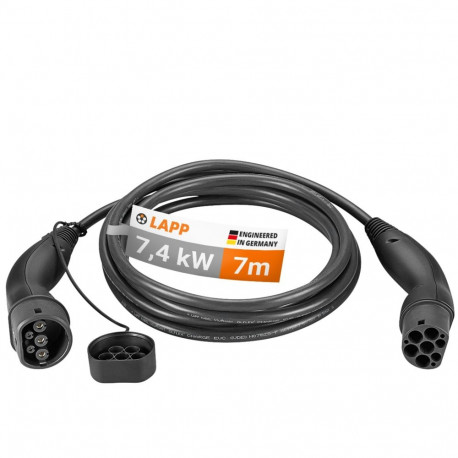 LAPP MOBILITY Type 2 laadimiskaabel kuni 7,4 kW 7 m must
