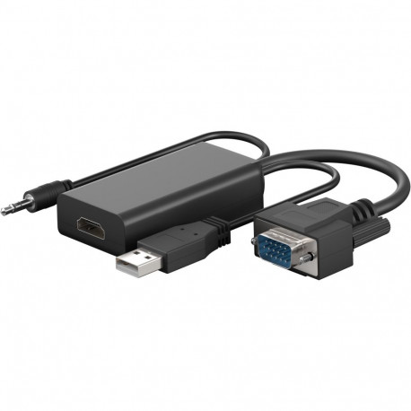 Goobay VGA-HDMI muundur 3,5 mm helipistikuga