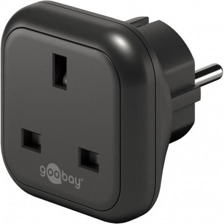 Goobay Travel Adapter UK to Europe, black