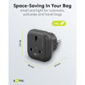 Goobay reisadapter UK–Euroopa, must