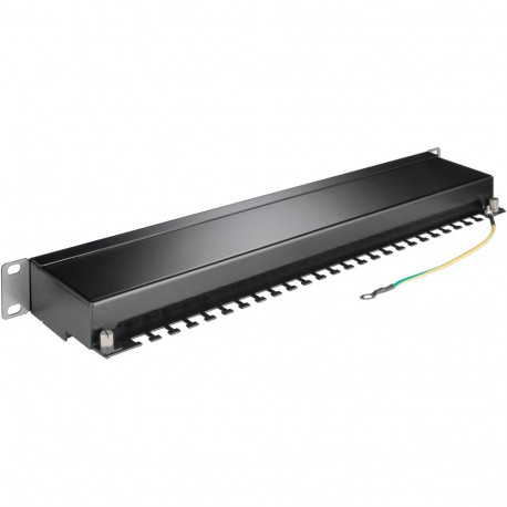 Goobay CAT 6 19-tolline (48,3 cm) patchpaneel, 24 porti (1 U) must