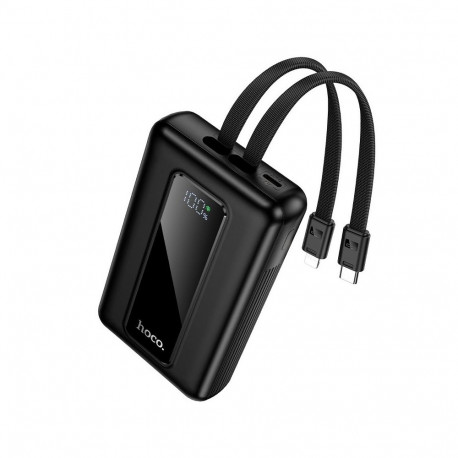 Powerbank 20000 mAh QC PD 22,5W with built-in cables USB C+ Lightning Hoco J162A black
