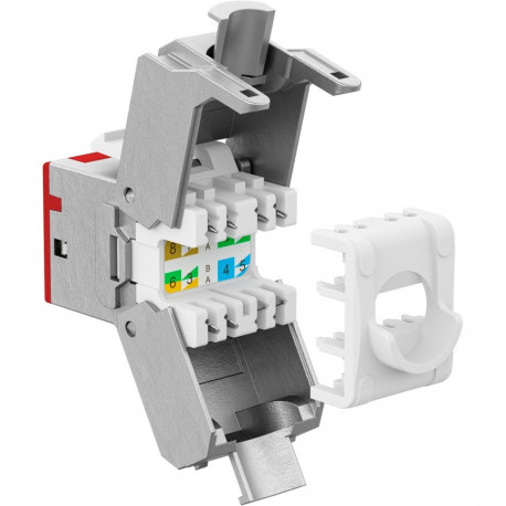 Goobay Keystone moodul RJ45 CAT 6A, STP, Slim punane