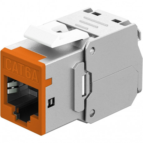 Goobay Keystone moodul RJ45 CAT 6A, STP, Slim, oranž